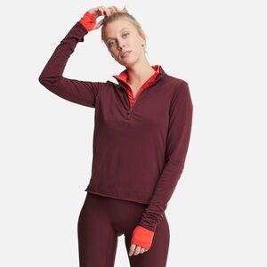 Bandier All Access Unison 1/4 Zip Up Long Sleeve Pullover in Port Royale